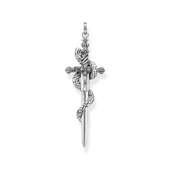 Sword & Snake Sterling Silver Pendant