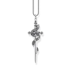 Sword & Snake Sterling Silver Pendant