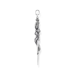 Sword & Snake Sterling Silver Pendant
