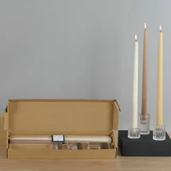 Taper Candle and Holder Six-Piece Set