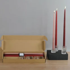Hot LUZ Taper Candle and Holder Six-Piece Set