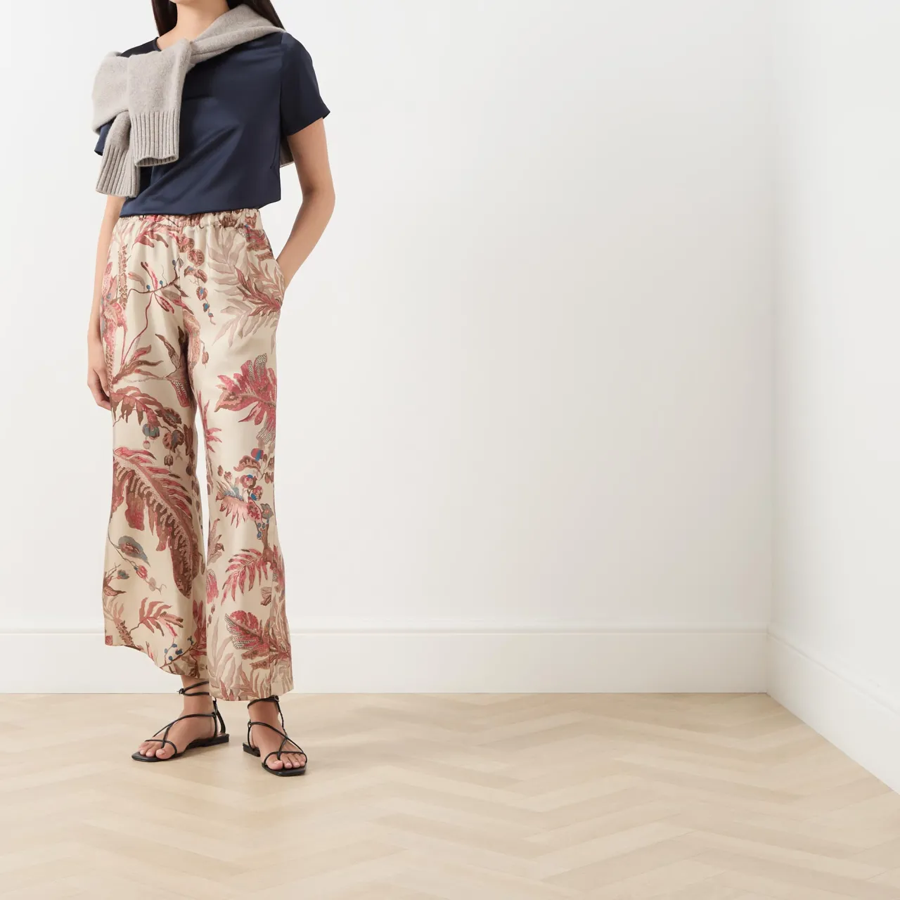 Sale WEEKEND MAX MARA Temide Tapestry Wide Leg Trousers