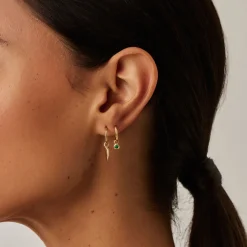 Tennis Charm Mini Hoop Earrings