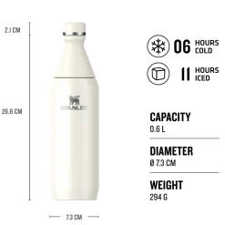 New STANLEY The Cream All Day Slim Bottle 0.6L