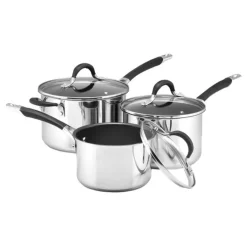 Outlet MEYER Three Piece Momentum Stainless Steel Saucepan Set