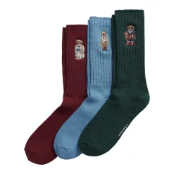 Three-Pack Polo Bear Logo Socks
