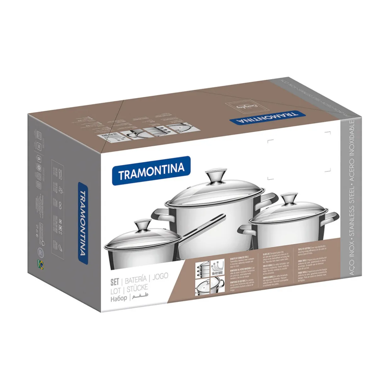 Three-Piece Stainless Steel Cookware Set