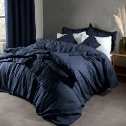 Outlet LAZY LINEN Throw Navy
