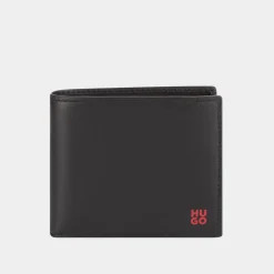 New HUGO Tibby Contrast Logo Leather Wallet