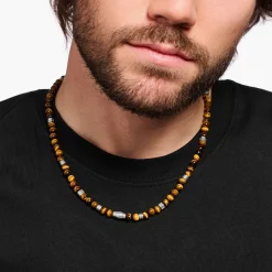Outlet THOMAS SABO Tiger's Eye Beaded Necklace