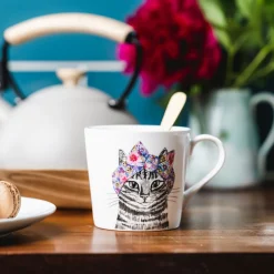 Tipperleyhill Cat Print Fine China Mug 380ml