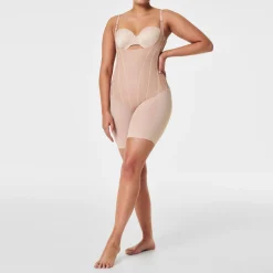 Discount SPANX TotalContour Open-Bust Mid-Thigh Bodysuit