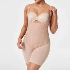 Discount SPANX TotalContour Open-Bust Mid-Thigh Bodysuit