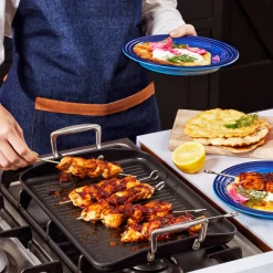 Toughened Non-Stick Ribbed Rectangular Grill 35cm