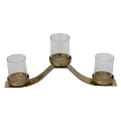 Triple Candleholder Antique Brass