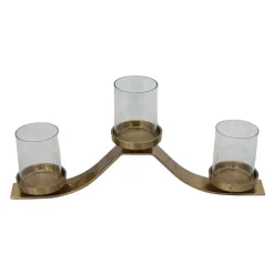 Best MACQUILLAN Triple Candleholder Antique Brass