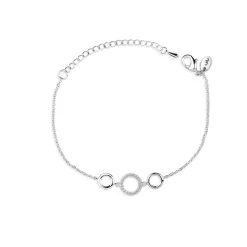 Triple Circular Crystal Embellished Bracelet