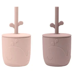 Clearance DONE BY DEER Two-Pack Peekaboo Wally Straw Cup