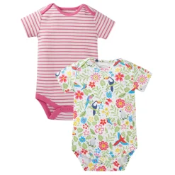 Two-Piece Floral Stripe Bodysuit Set