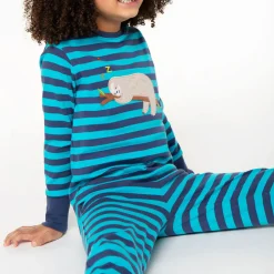 Two-Piece Lunar Striped Sloth Pyjama Set