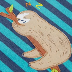 Two-Piece Lunar Striped Sloth Pyjama Set