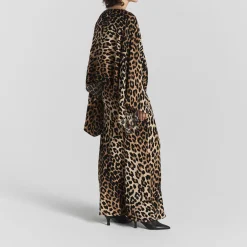 Tyne Leopard Print Satin Skirt