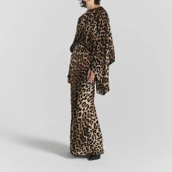 Tyne Leopard Print Satin Skirt