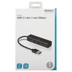 USB3.1 Black 4 USB Port Mini Hub