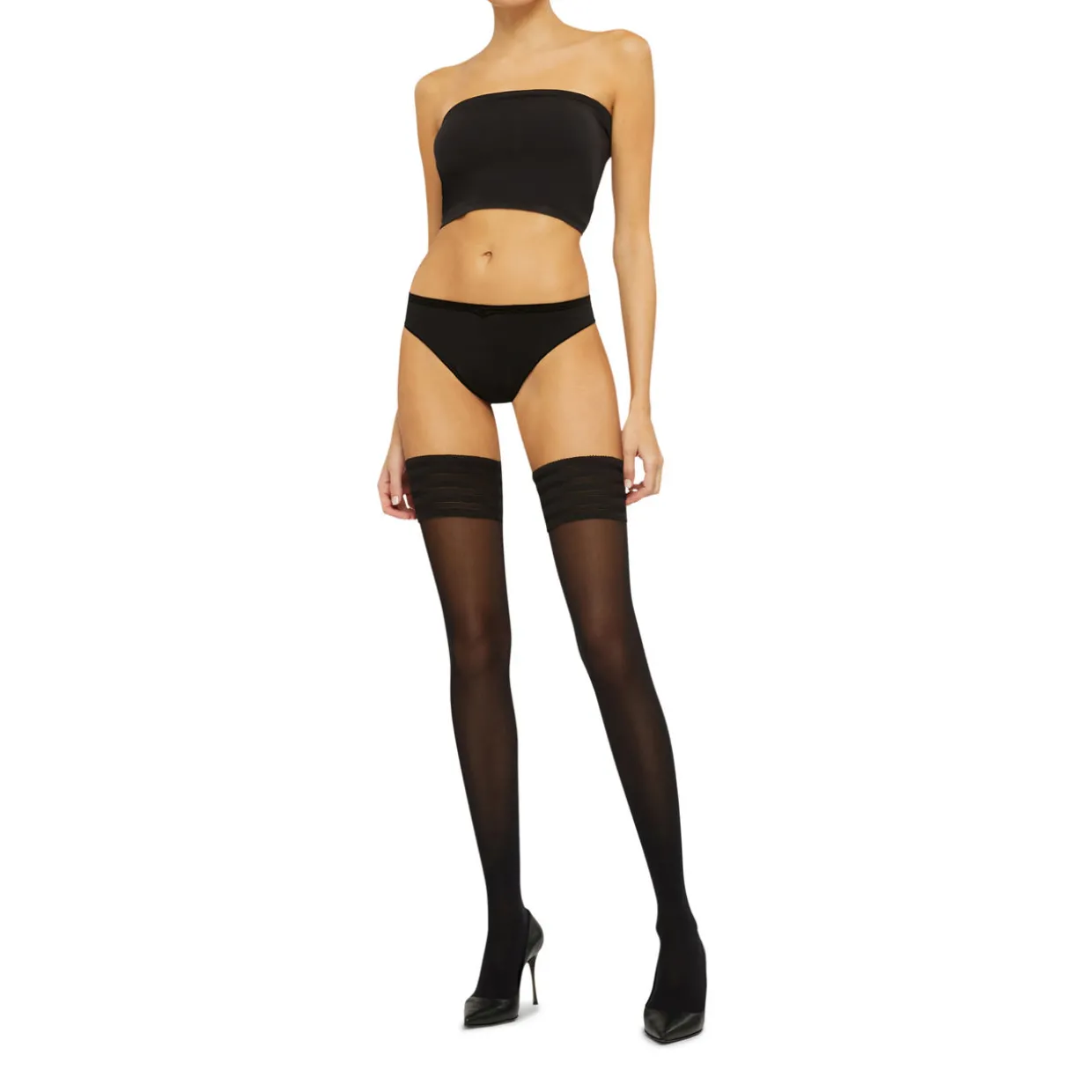 Velvet de Luxe Stay Ups Black