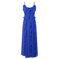 Veris Ruffle Trim Flared Dress