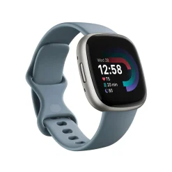 Clearance FITBIT Versa 4 Waterfall Blue-Platinum Smart Watch