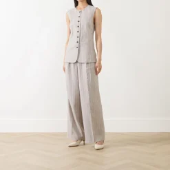 Fashion SELECTED FEMME Vilka Pinstripe Wide Leg Trousers