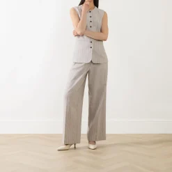 Vilka Pinstripe Wide Leg Trousers