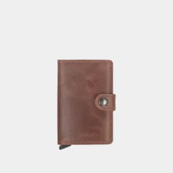 Vintage Card Protector Mini Wallet Brown