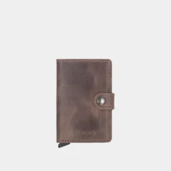 Fashion SECRID Vintage Card Protector Mini Wallet Light Brown