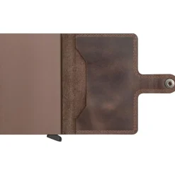 Fashion SECRID Vintage Card Protector Mini Wallet Light Brown