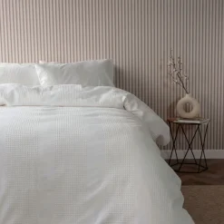 Online BELLEDORM Waffle Stripe Duvet Set Vanilla