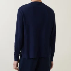 Waffle-Stitch Henley Lounge Top