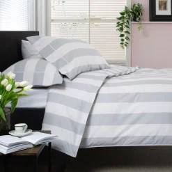 West End Duvet Set Grey/White
