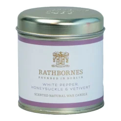 Fashion RATHBORNES 1488 White Pepper, Honeysuckle & Vetivert Scented Candle Tin