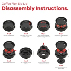 Wide Flex Sip Lid Pink 16oz