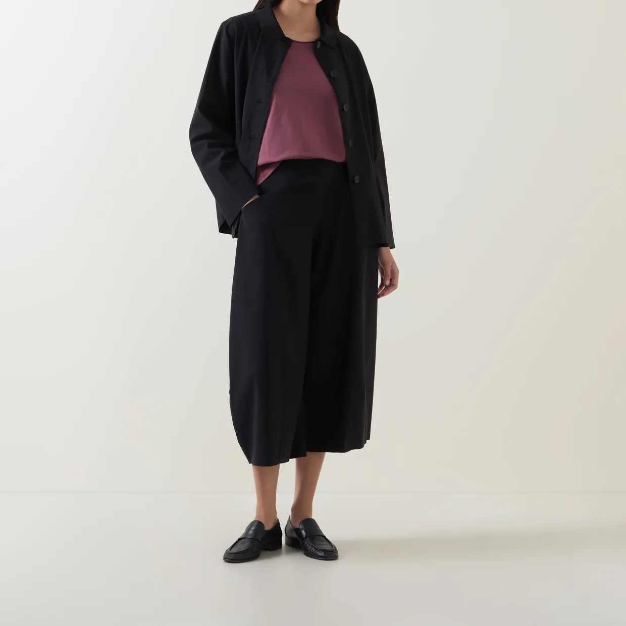 Wide Leg Cropped Trousers