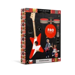 Wooden Guitar & Drum Set