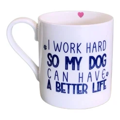 Sale LOVE THE MUG Work Hard Dog Fine China Mug