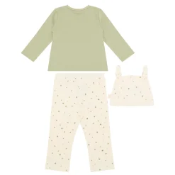 Wrap Front Top, Bottoms & Hat Three-Piece Set