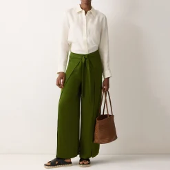 Discount JIGSAW Wrap Palazzo Wide Leg Trousers