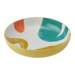 Yellow Abstract Stoneware Bowl 900ml