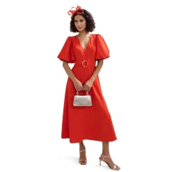 Zarah Puff Sleeve Flared Dress