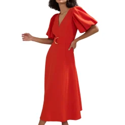 Zarah Puff Sleeve Flared Dress