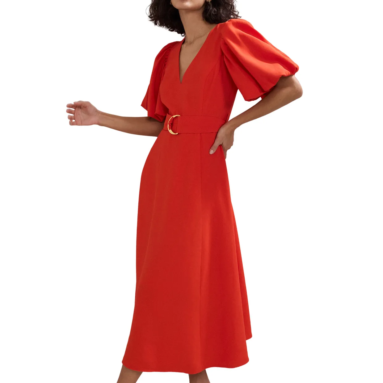 Zarah Puff Sleeve Flared Dress